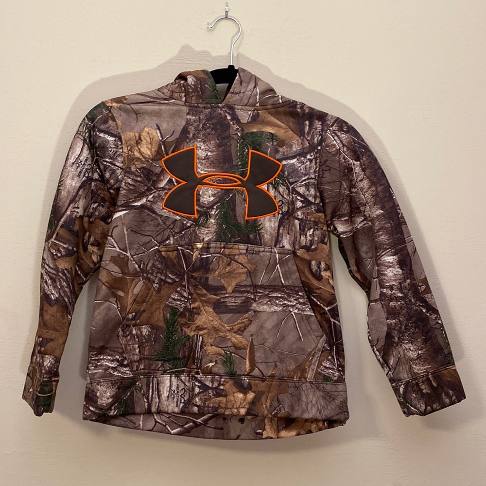 Under Armor Camouflage Youth Hoodie Pullover W/ Fleece lining